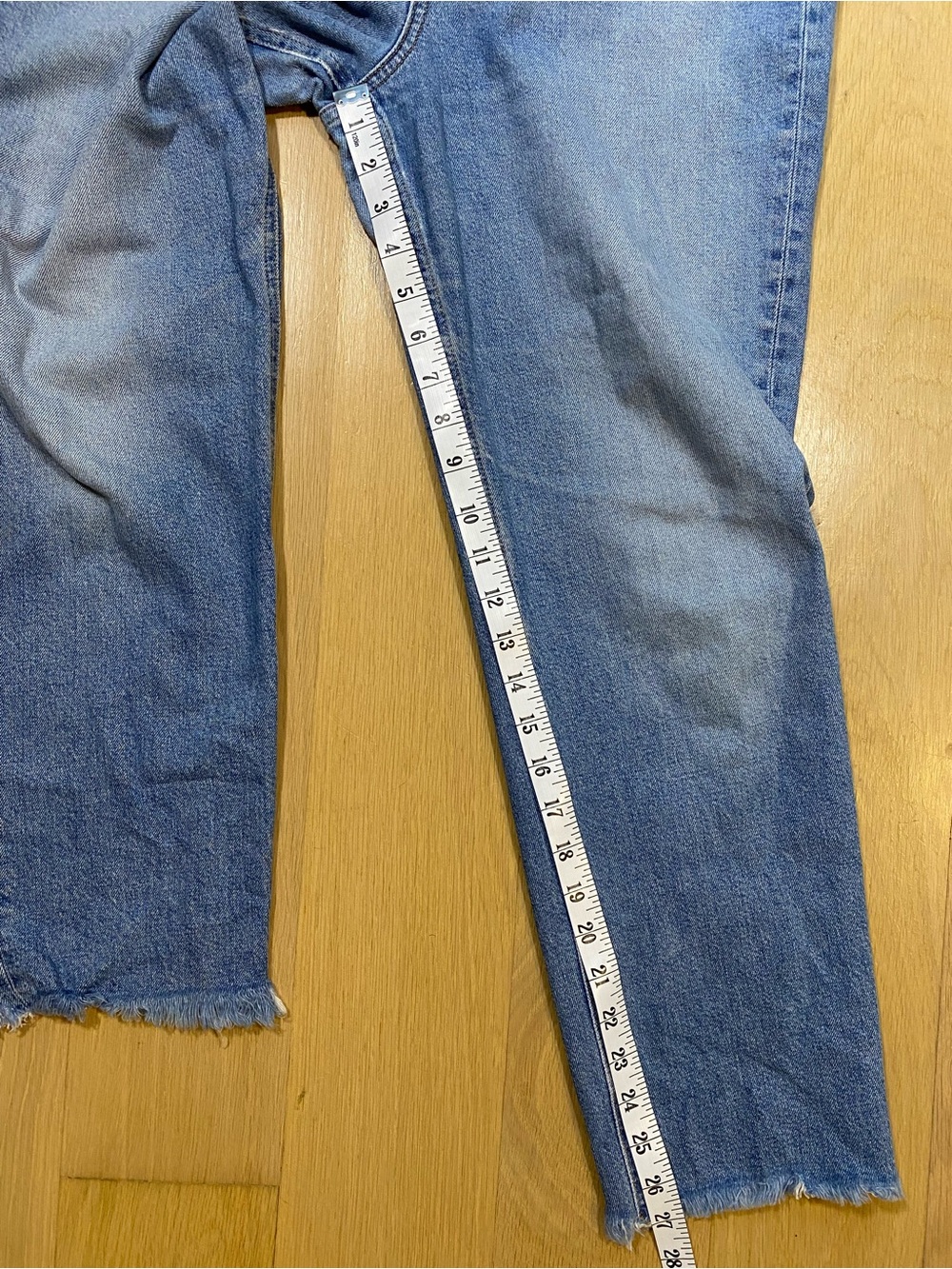 J. Crew High Rise Straight Leg Raw Hem Denim Blue Medium Wash Size 29 - Picture 9 of 12